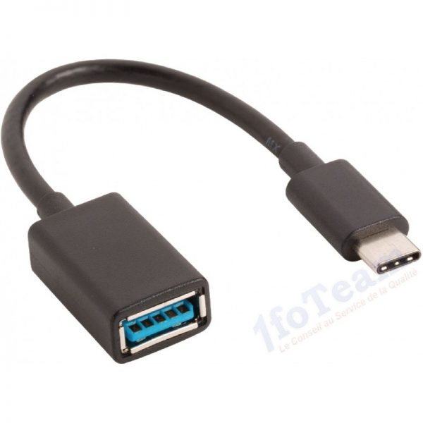 USB 3.0 adaptaeur C male - A female - 0.20 m