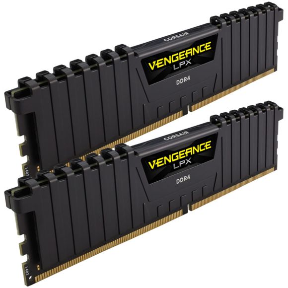 Kit Barrettes mémoire 16Go (2x8Go) DIMM DDR4 Corsair Vengeance LPX  PC4-25600 (3200 Mhz) (Noir) - Discomputer