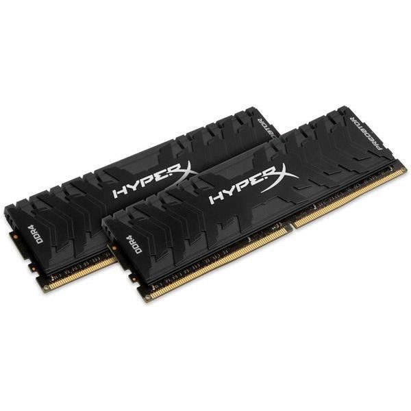 Kit Barrettes mémoire 16Go (2x8Go) DIMM DDR4 Kingston HyperX Predator  PC4-25600 (3200 Mhz) (Noir) - Discomputer