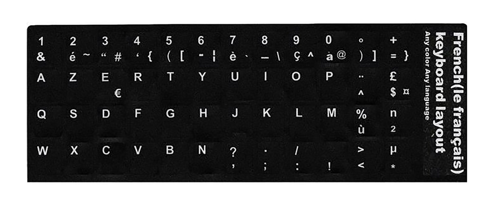 Sticker autocollant pour clavier d'ordinateur Français AZERTY