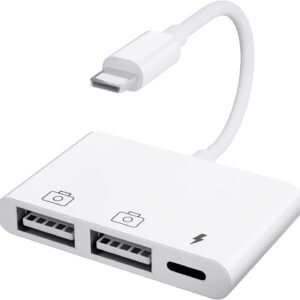 USB camera adaptater 3 in1 lightning (2xUSB A + Lightning Femelle vers lightning Mâle)