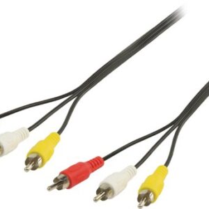 Câble Vidéo Composite 3RCA M - 3RCA M 3x RCA Mâles - 3x RCA Mâles 1,50 M Noir