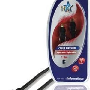 Câble FireWire 4-Pin Male - 4 Pins mâle1.80 M Black