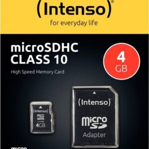 Carte mémoire MicroSDHC 4Go Intenso + Adaptateur CL10 