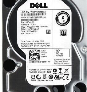 Disque dure HDD 3.5" DELL  02G4HM |  2 TB